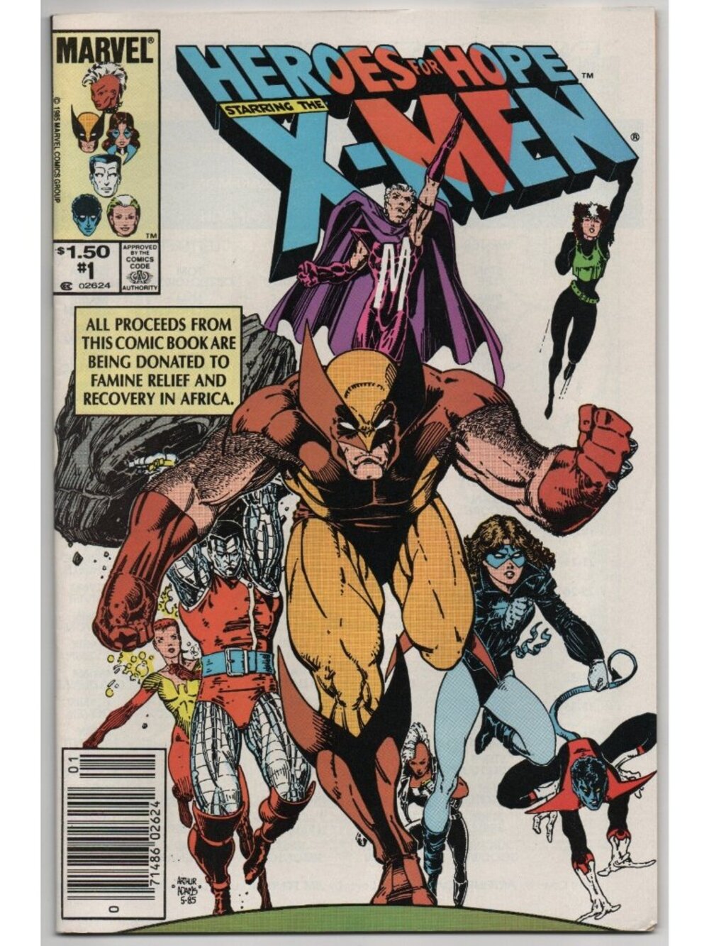 Heroes for Hope X-Men 1 Marvel Comics 1985 Newsstand VF 8.0  One Shot